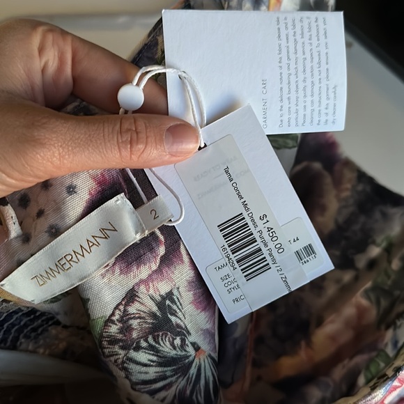 Zimmermann Tama Corset Midi Dress size 2 - Picture 8 of 9